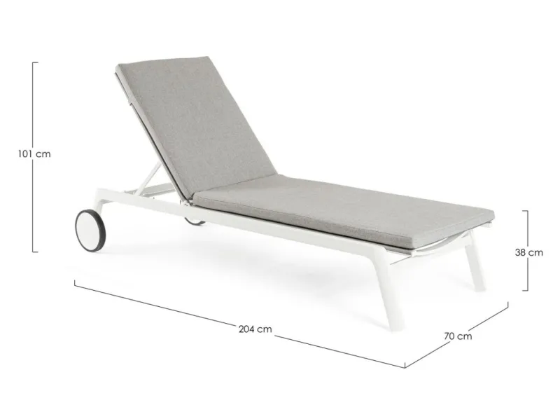 Sale Bizzotto LETTINO IN ALLUMINIO CON RUOTE BIANCO WG20 - JALISCO