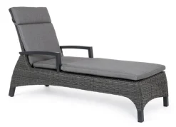 Bizzotto LETTINO RECLINABILE CON CUSCINI ANTRACITE JX55 - BRITTON