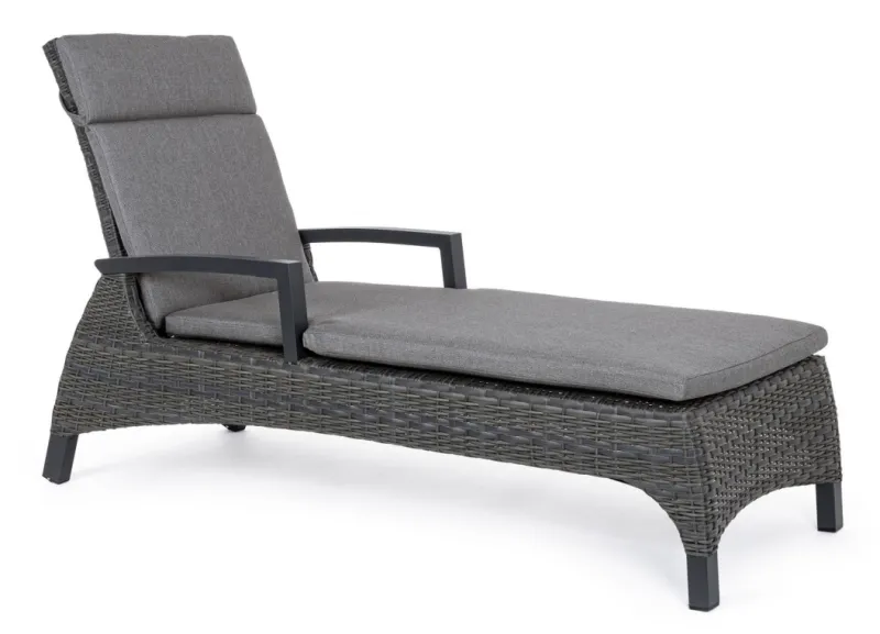 Bizzotto LETTINO RECLINABILE CON CUSCINI ANTRACITE JX55 - BRITTON