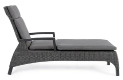 Bizzotto LETTINO RECLINABILE CON CUSCINI ANTRACITE JX55 - BRITTON