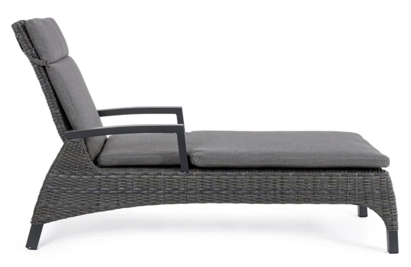 Bizzotto LETTINO RECLINABILE CON CUSCINI ANTRACITE JX55 - BRITTON