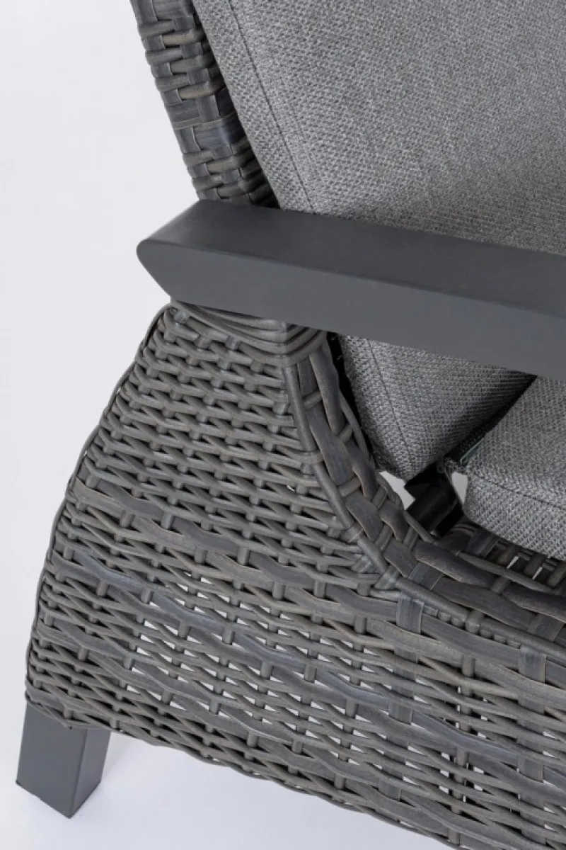 Bizzotto LETTINO RECLINABILE CON CUSCINI ANTRACITE JX55 - BRITTON