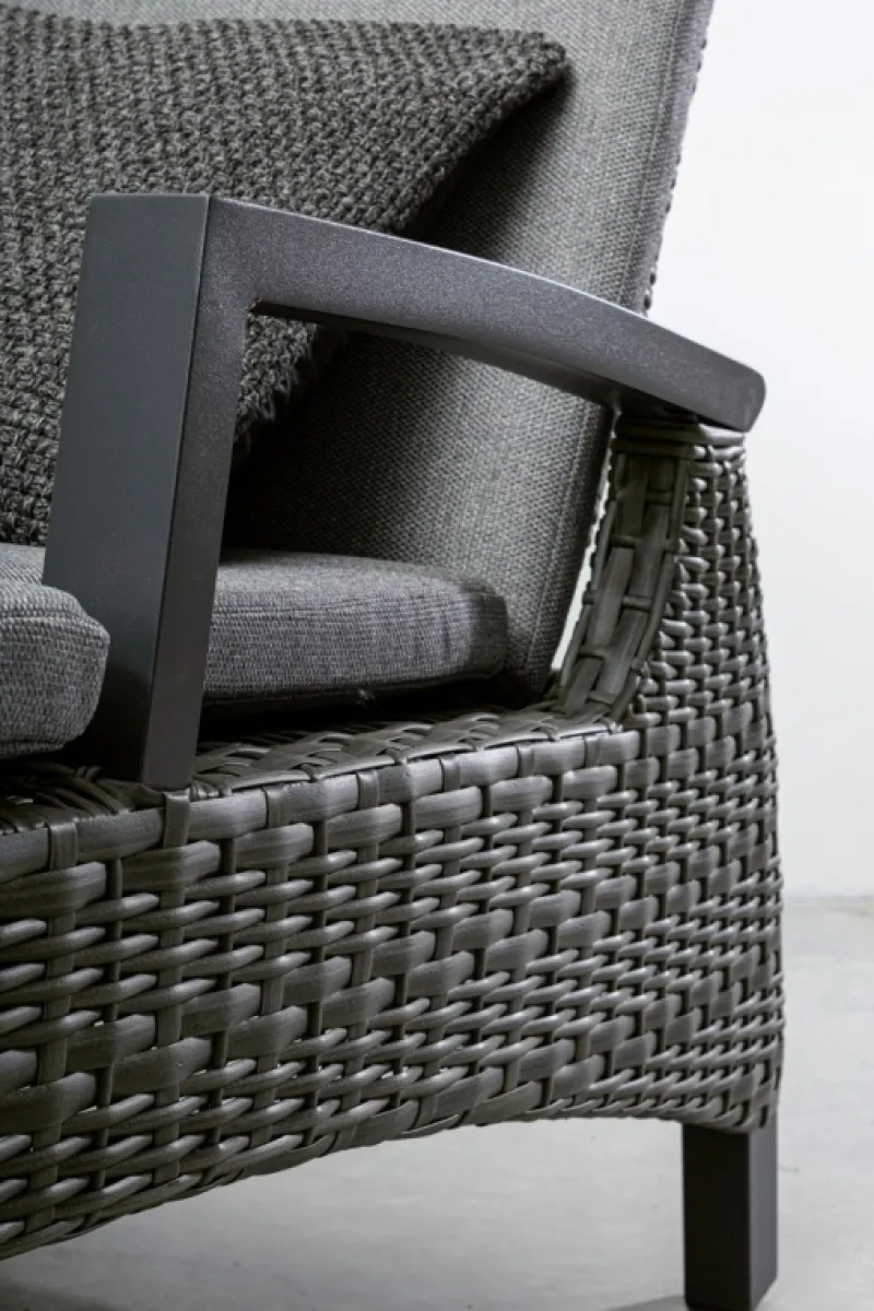 Bizzotto LETTINO RECLINABILE CON CUSCINI ANTRACITE JX55 - BRITTON