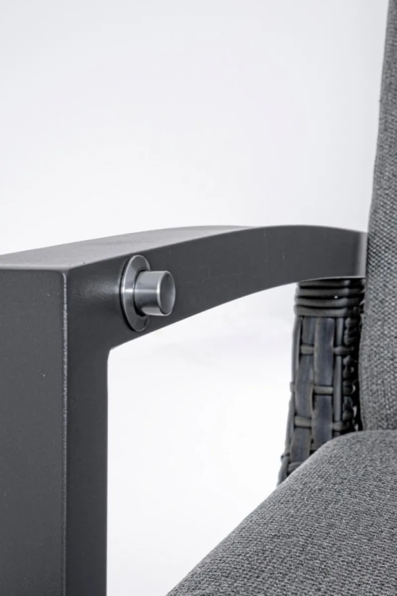 Bizzotto LETTINO RECLINABILE CON CUSCINI ANTRACITE JX55 - BRITTON