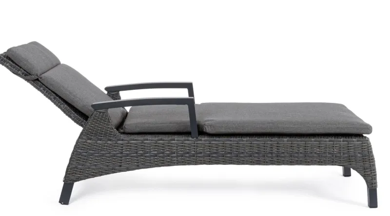 Bizzotto LETTINO RECLINABILE CON CUSCINI ANTRACITE JX55 - BRITTON