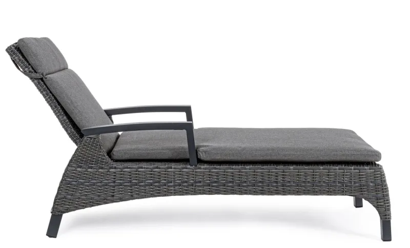 Bizzotto LETTINO RECLINABILE CON CUSCINI ANTRACITE JX55 - BRITTON