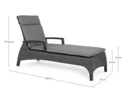 Bizzotto LETTINO RECLINABILE CON CUSCINI ANTRACITE JX55 - BRITTON