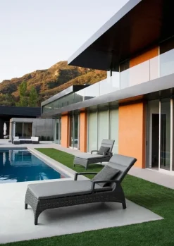 Bizzotto LETTINO RECLINABILE CON CUSCINI ANTRACITE JX55 - BRITTON