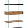Online Bizzotto LIBRERIA 2 CASSETTI NERA - LINE WOOD