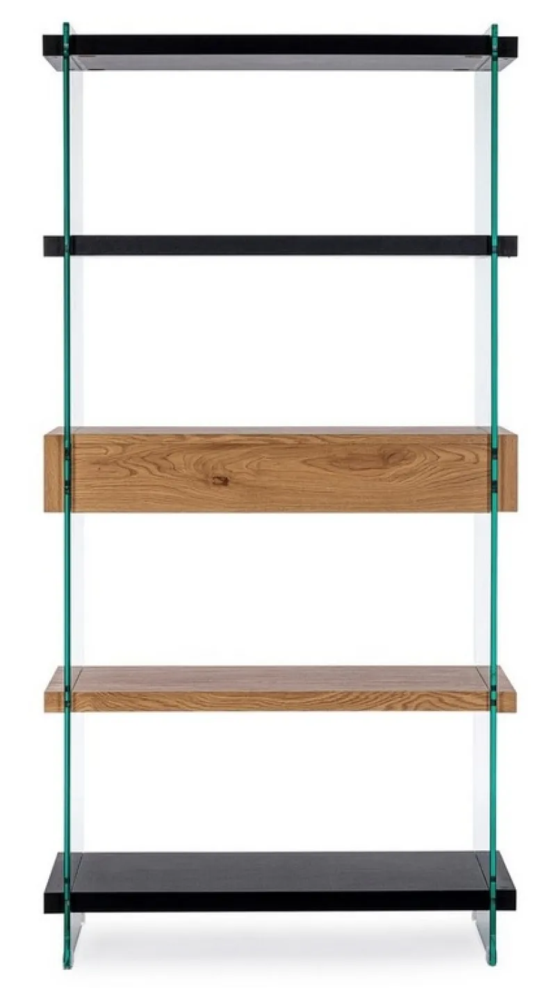 Online Bizzotto LIBRERIA 2 CASSETTI NERA - LINE WOOD