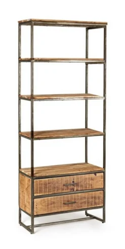 New Bizzotto LIBRERIA IN LEGNO 2 CASSETTI - ELMER