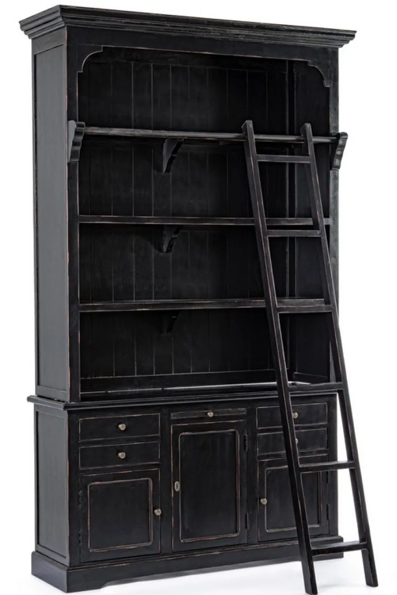 Outlet Bizzotto LIBRERIA IN LEGNO NERO - JEFFERSON