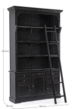 Outlet Bizzotto LIBRERIA IN LEGNO NERO - JEFFERSON