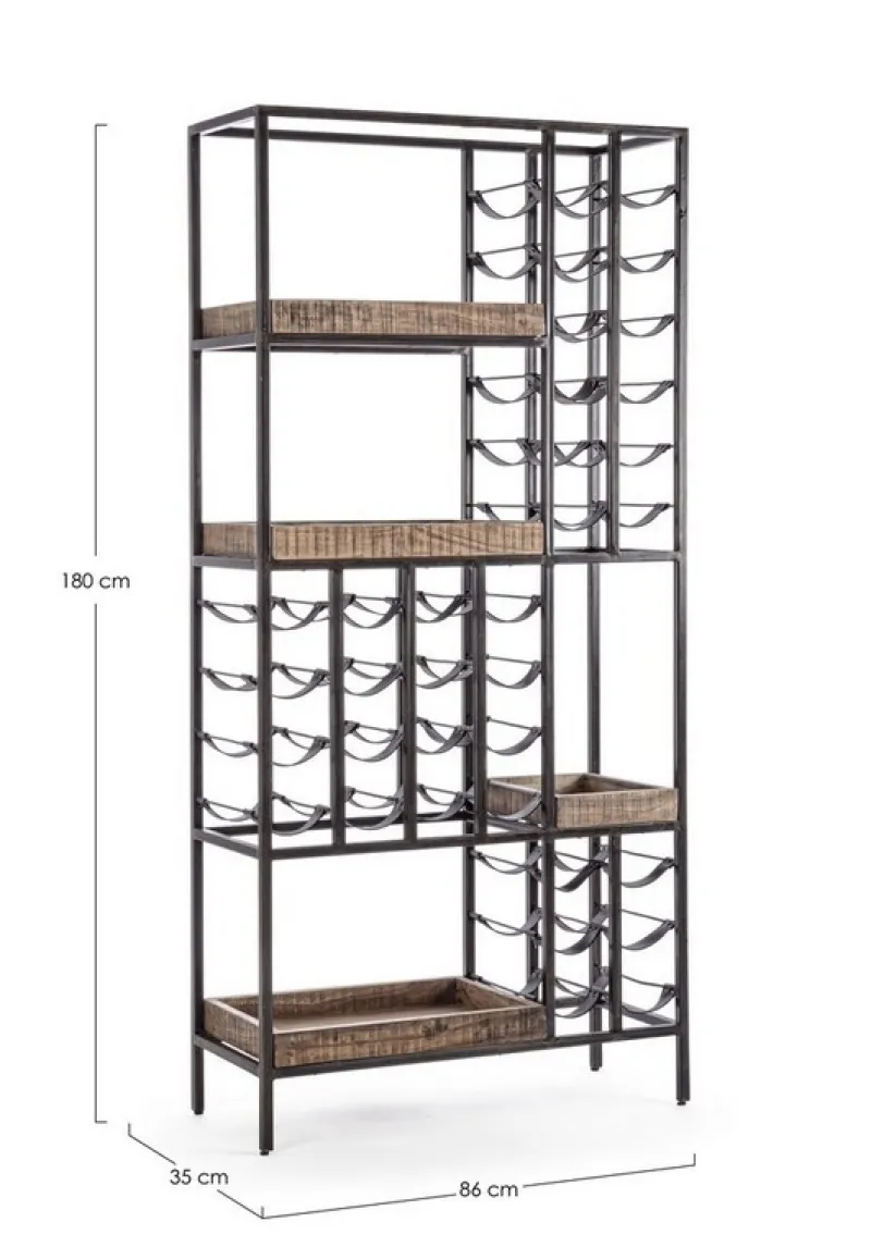 Outlet Bizzotto MOBILE PORTABOTTIGLIE IN ACCIAIO - ELMER