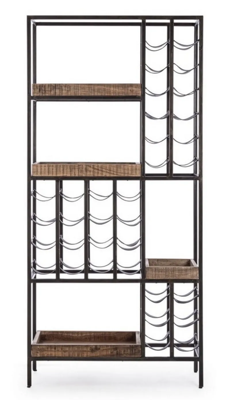 Outlet Bizzotto MOBILE PORTABOTTIGLIE IN ACCIAIO - ELMER