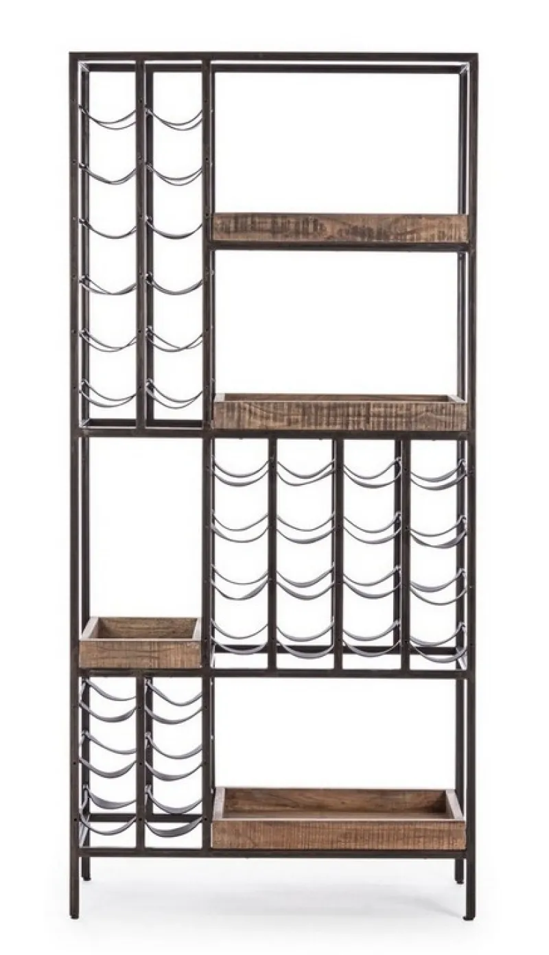 Outlet Bizzotto MOBILE PORTABOTTIGLIE IN ACCIAIO - ELMER