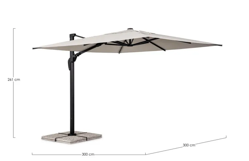 Discount Bizzotto OMBRELLONE BRACCIO ARIES 3X3 ANTR-NAT T