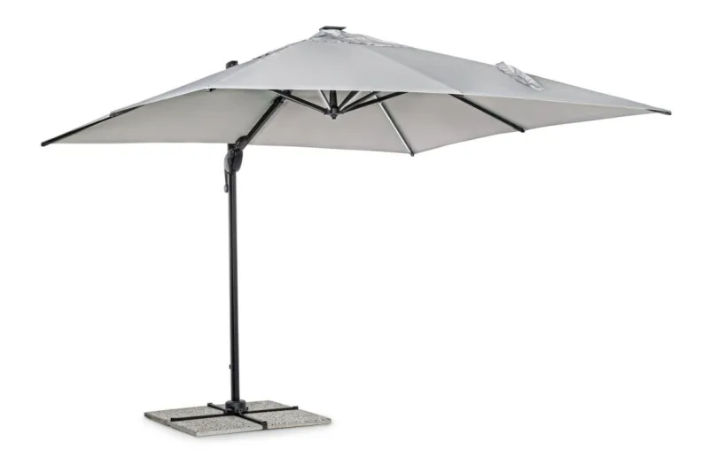 Bizzotto OMBRELLONE BRACCIO CON LED IN ALLUMINIO 3X3 ANTRACITE - INES