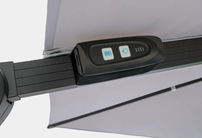 Bizzotto OMBRELLONE BRACCIO CON LED IN ALLUMINIO 3X3 ANTRACITE - INES