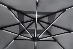 Bizzotto OMBRELLONE BRACCIO CON LED IN ALLUMINIO 3X3 ANTRACITE - INES