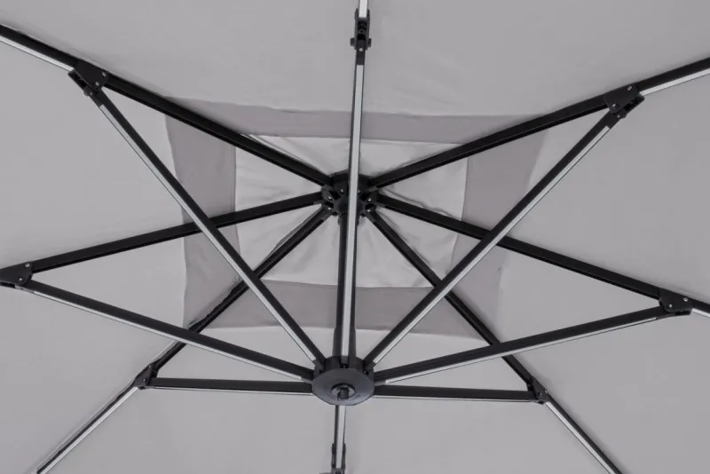 Bizzotto OMBRELLONE BRACCIO CON LED IN ALLUMINIO 3X3 ANTRACITE - INES
