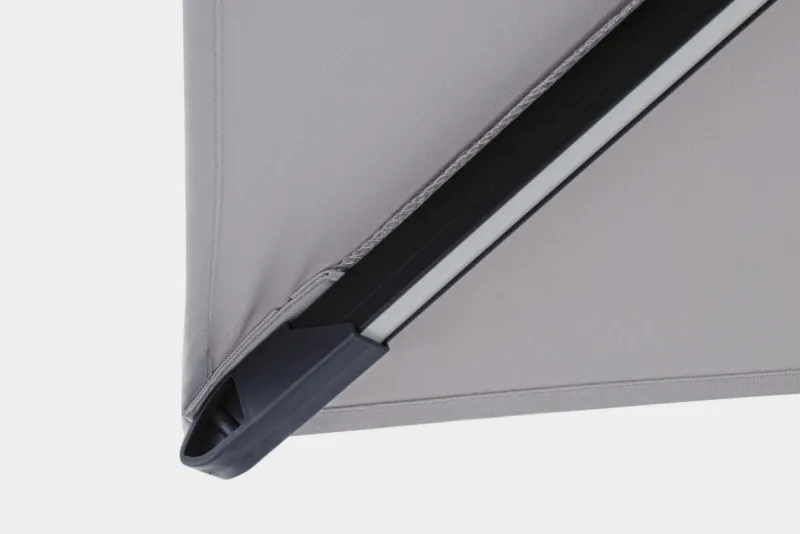 Bizzotto OMBRELLONE BRACCIO CON LED IN ALLUMINIO 3X3 ANTRACITE - INES