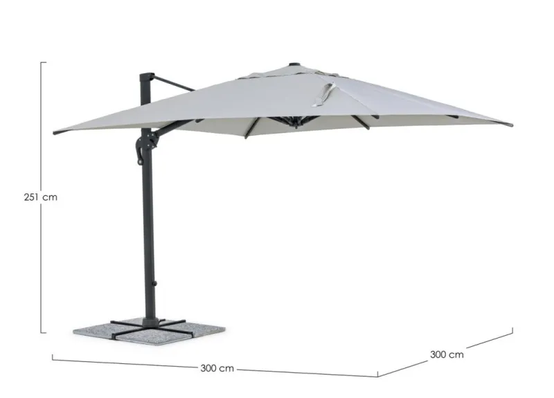 Best Bizzotto OMBRELLONE BRACCIO IN ALLUMINIO 3X3 ANTRACITE - INES