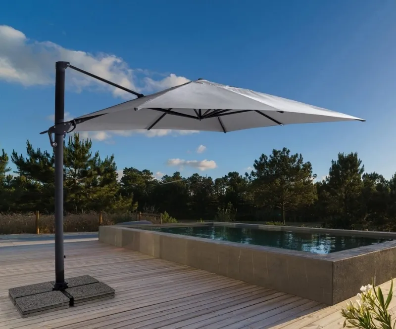 Best Bizzotto OMBRELLONE BRACCIO IN ALLUMINIO 3X3 ANTRACITE - INES