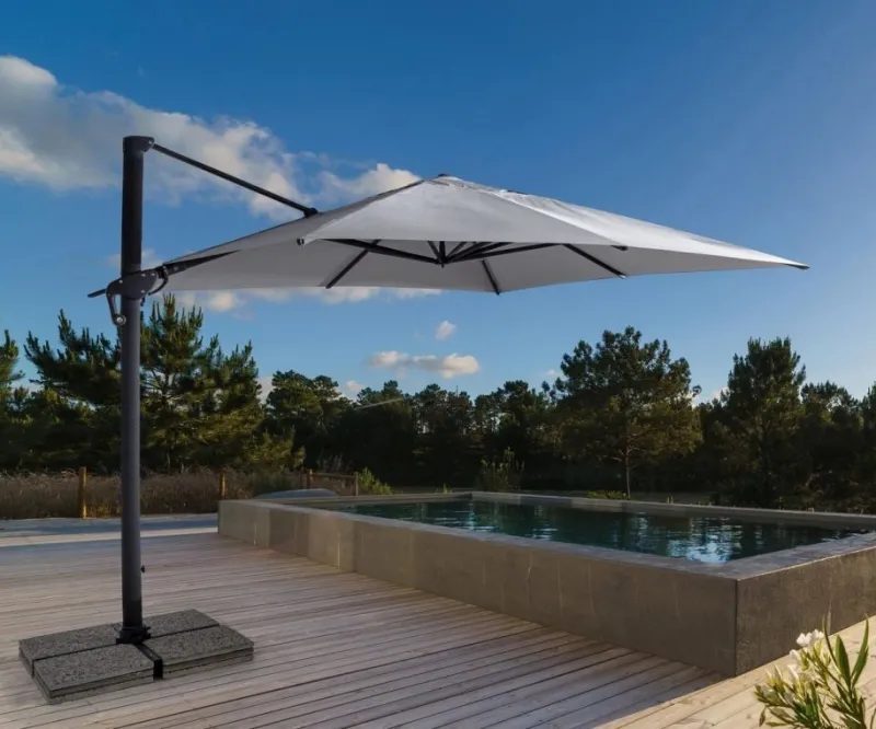 Best Bizzotto OMBRELLONE BRACCIO IN ALLUMINIO 3X3 ANTRACITE - INES