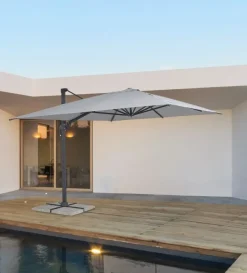 Clearance Bizzotto OMBRELLONE BRACCIO IN ALLUMINIO 4X4 ANTRACITE - INES