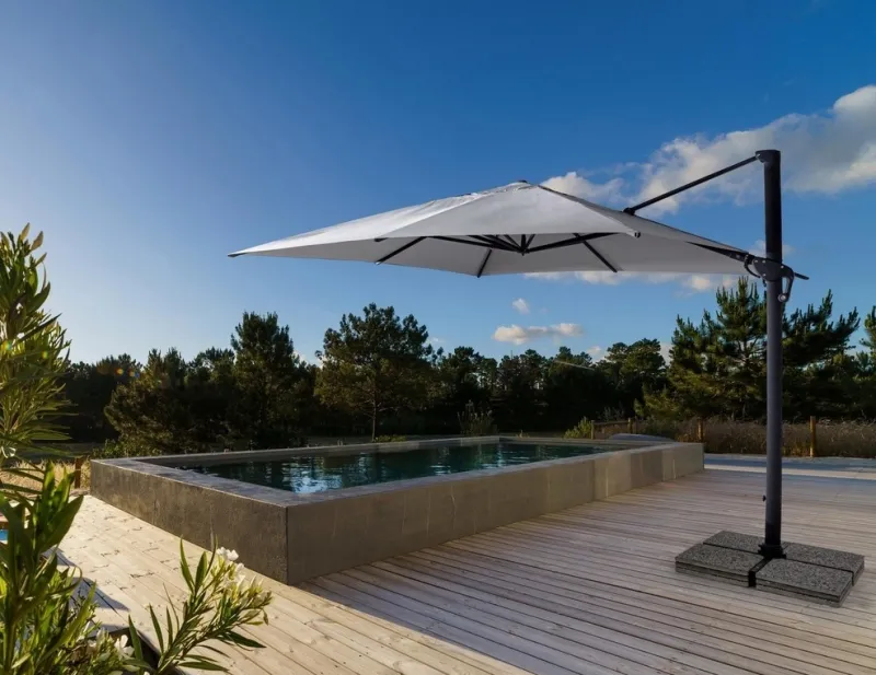 Best Bizzotto OMBRELLONE BRACCIO IN ALLUMINIO 3X4 ANTRACITE - INES