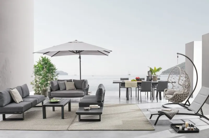 Best Bizzotto OMBRELLONE BRACCIO IN ALLUMINIO 3X4 ANTRACITE - INES