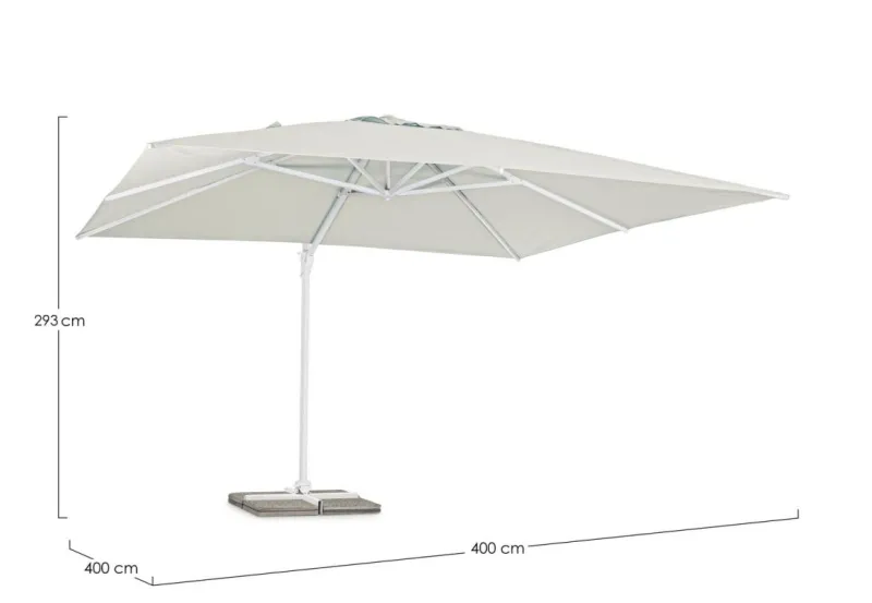 Hot Bizzotto OMBRELLONE BRACCIO IN ALLUMINIO 4X4 BIANCO - EDEN