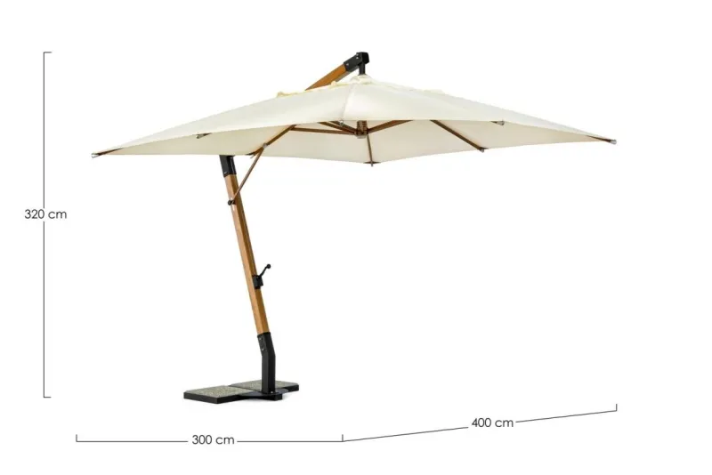 Discount Bizzotto OMBRELLONE BRACCIO IN LEGNO 3X4 ECRU - CAPUA