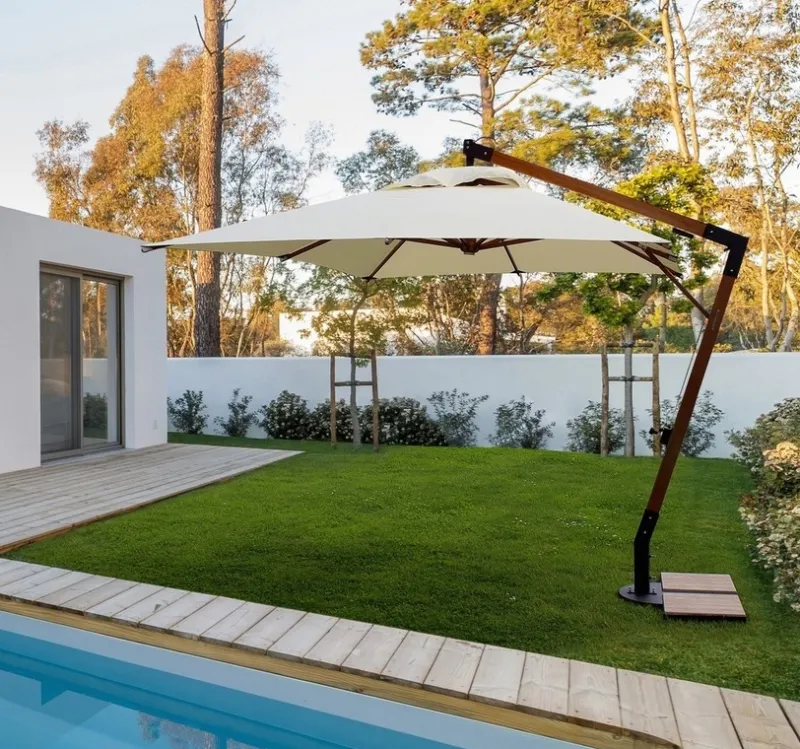 Discount Bizzotto OMBRELLONE BRACCIO IN LEGNO 3X4 ECRU - CAPUA