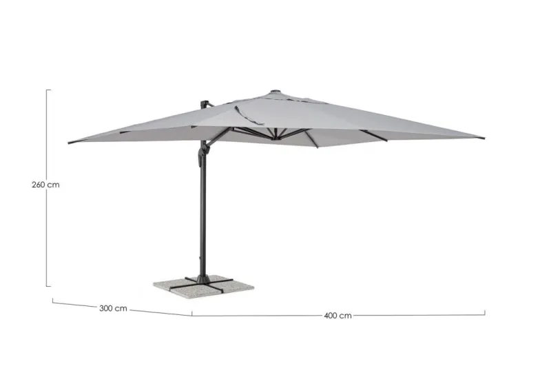 Outlet Bizzotto OMBRELLONE BRACCIO VEGA 3X4 ANTR-GRI CH