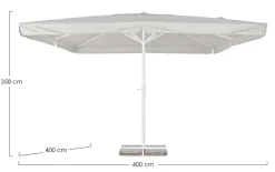 Best Bizzotto OMBRELLONE IN ALLUMINIO 4X4 BIANCO GRIGIO - ALGHERO