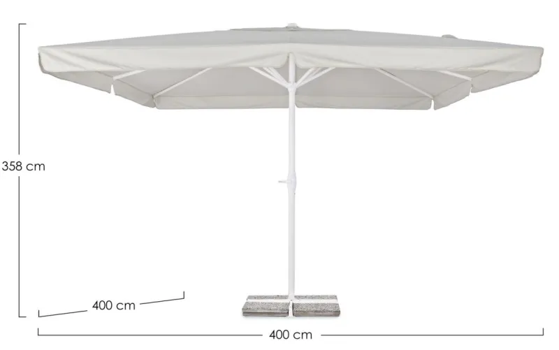 Best Bizzotto OMBRELLONE IN ALLUMINIO 4X4 BIANCO GRIGIO - ALGHERO