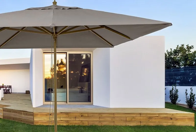 Discount Bizzotto OMBRELLONE IN ALLUMINIO 3X4 TORTORA - ECLIPSE