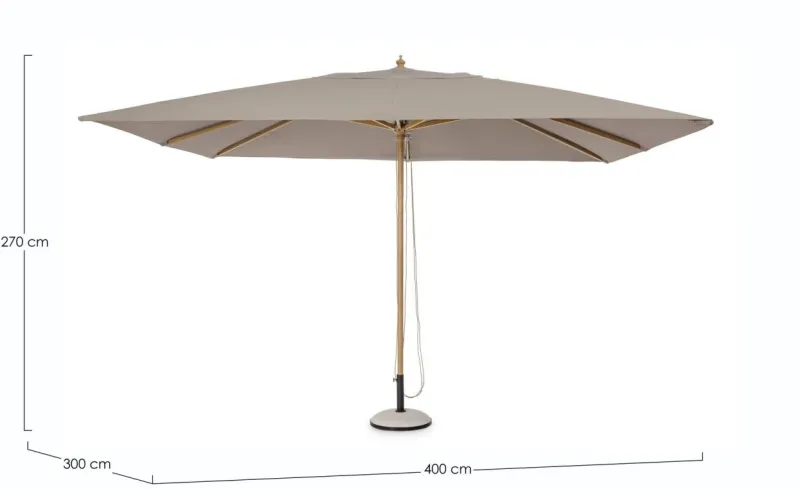 Discount Bizzotto OMBRELLONE IN ALLUMINIO 3X4 TORTORA - ECLIPSE