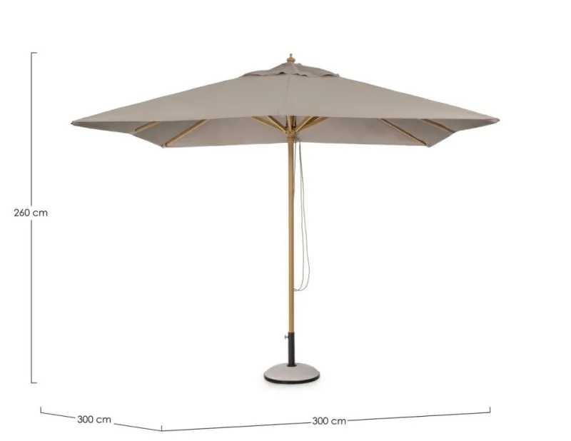 Hot Bizzotto OMBRELLONE IN ALLUMINIO 3X3 TORTORA - ECLIPSE