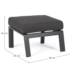 Online Bizzotto OTTOMAN IN ALLUMINIO ANTRACITE JX55 - KLEDI