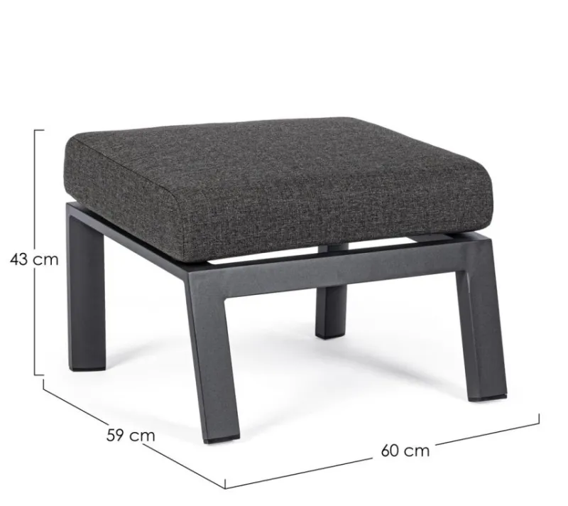 Online Bizzotto OTTOMAN IN ALLUMINIO ANTRACITE JX55 - KLEDI