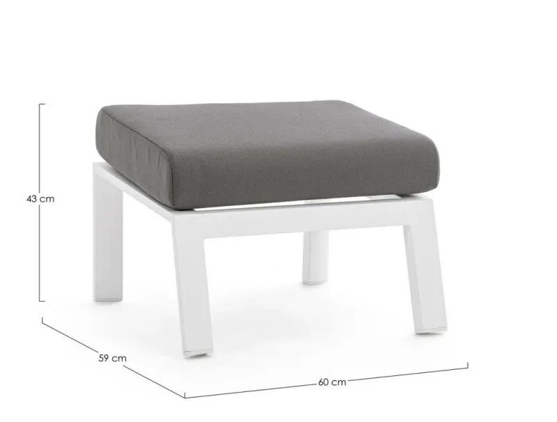 Best Bizzotto OTTOMAN IN ALLUMINIO BIANCO JX11 - KLEDI