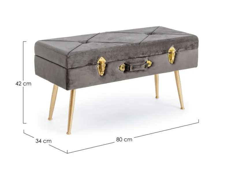 New Bizzotto PANCA CONTENITORE GRIGIO - POLINA