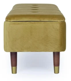 Discount Bizzotto PANCA CONTENITORE IN VELLUTO OLIVE - KIRA