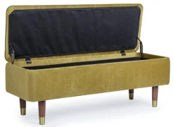 Discount Bizzotto PANCA CONTENITORE IN VELLUTO OLIVE - KIRA