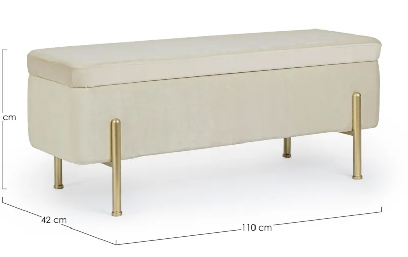 Best Bizzotto PANCA CONTENITORE IN VELLUTO NATURALE - IRINA