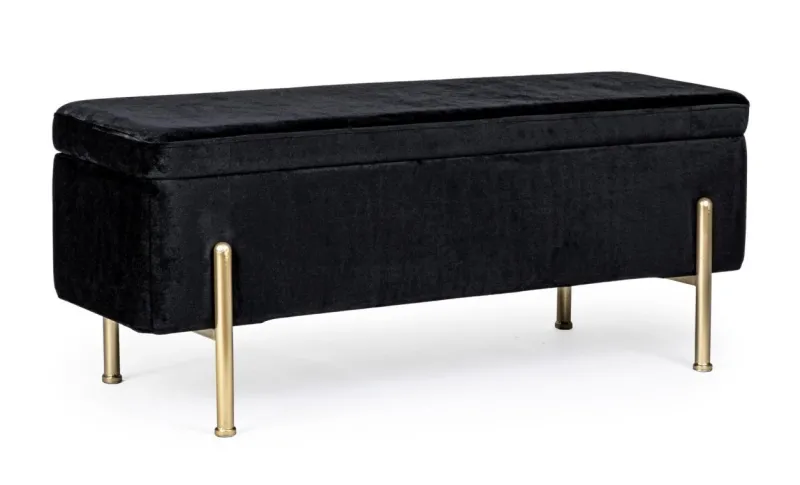 New Bizzotto PANCA CONTENITORE IN VELLUTO NERO - IRINA