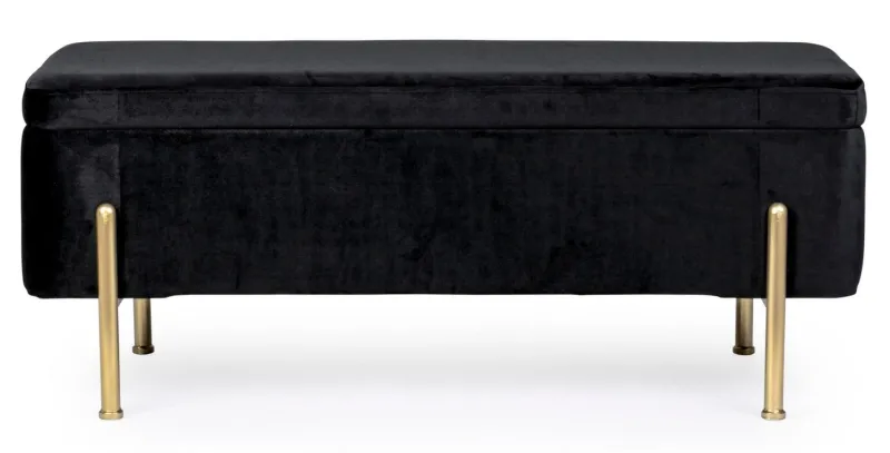 New Bizzotto PANCA CONTENITORE IN VELLUTO NERO - IRINA